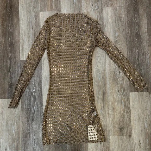 Brand New! Mew Mew Rhinestone Mesh Dress Size Medium - Picture 5 of 16